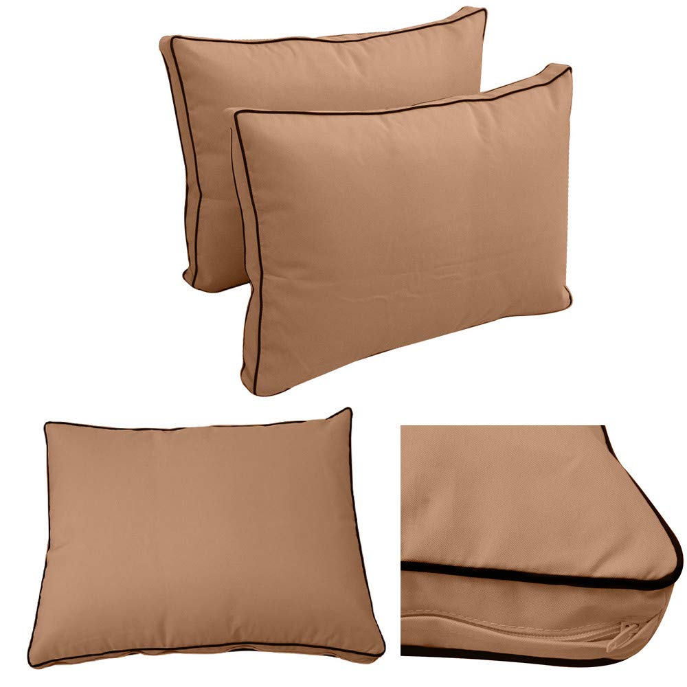 Prolinemax Outdoor Style 1 Twin-XL Daybed Mattress Cover with Contrast Trim - Fitted Bolster Pillow Sheet AD104 - Perfect for Patio, Sunroom, and Guest Bedroom Decor