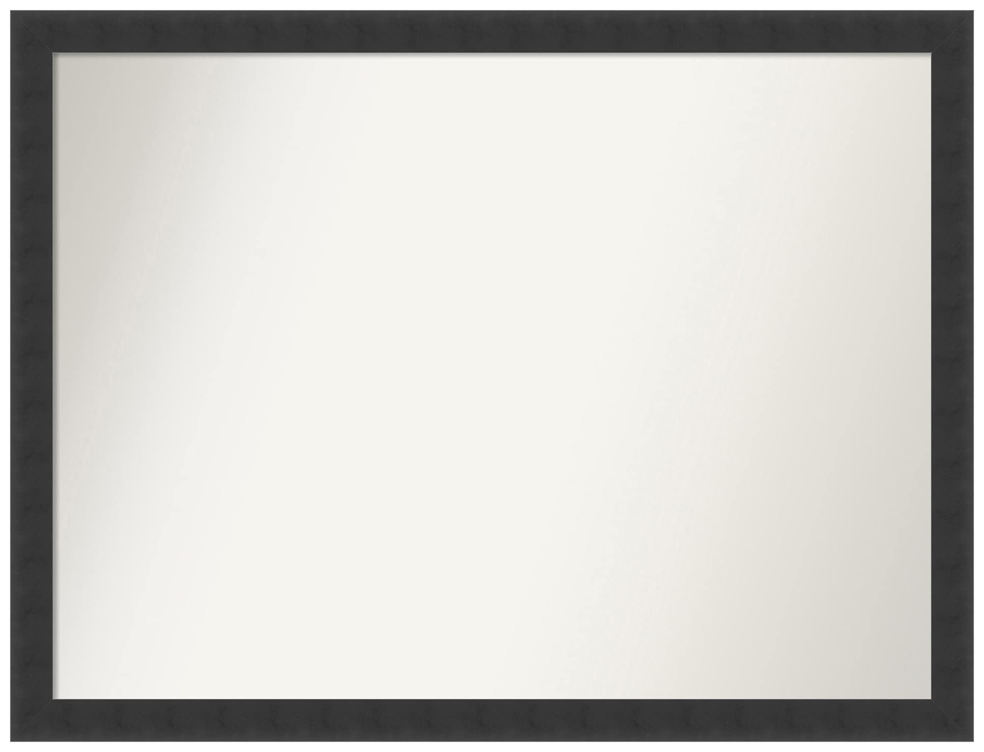 Amanti Art Non-Beveled Custom Wall Mirror 22x29 Inches - Mezzanotte Black Frame - Bathroom, Living Room, Bedroom Decor - Various Sizes Available - Elegant Home & Office Wall Mirror