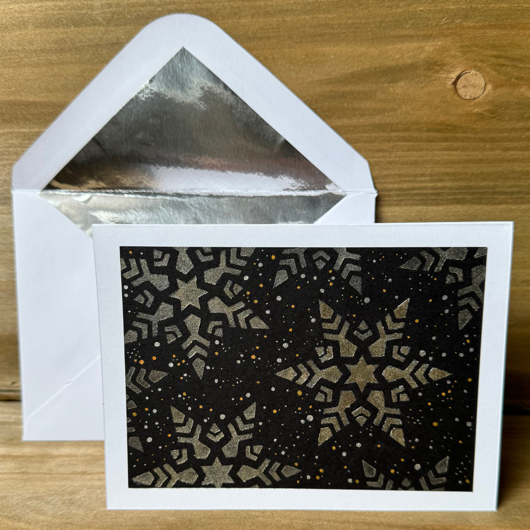 Elegant Metallic Snowflakes Holiday Greeting Card - Perfect for Christmas, New Year & Winter Celebrations