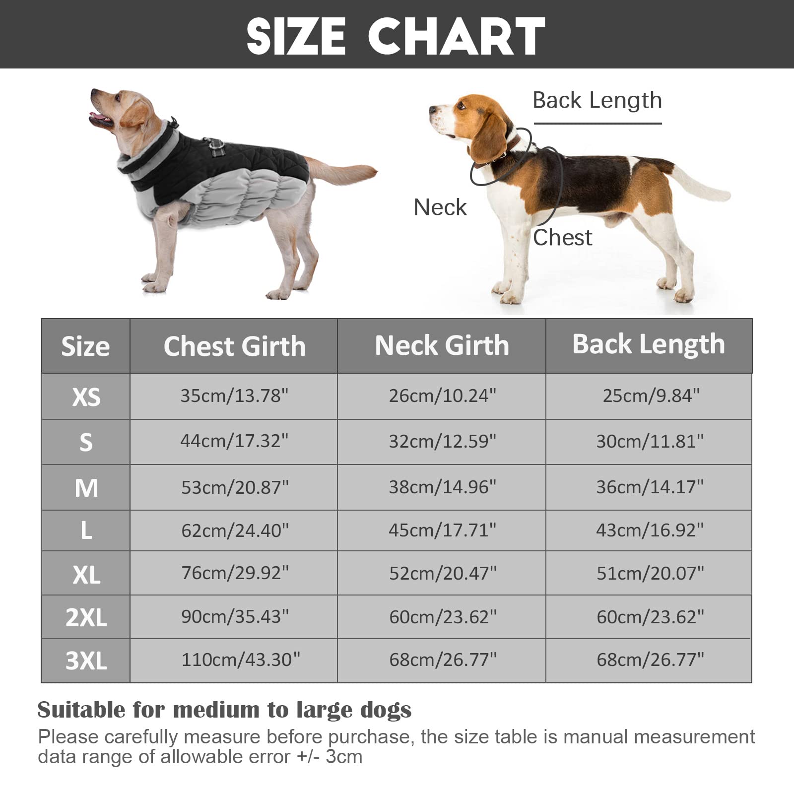 Lelepet Warm Winter Dog Coat - Windproof Reflective Fleece Jacket with Harness & Zipper for Small Medium Large Dogs | Cold Weather Protection for Outdoor Walks & Daily Use