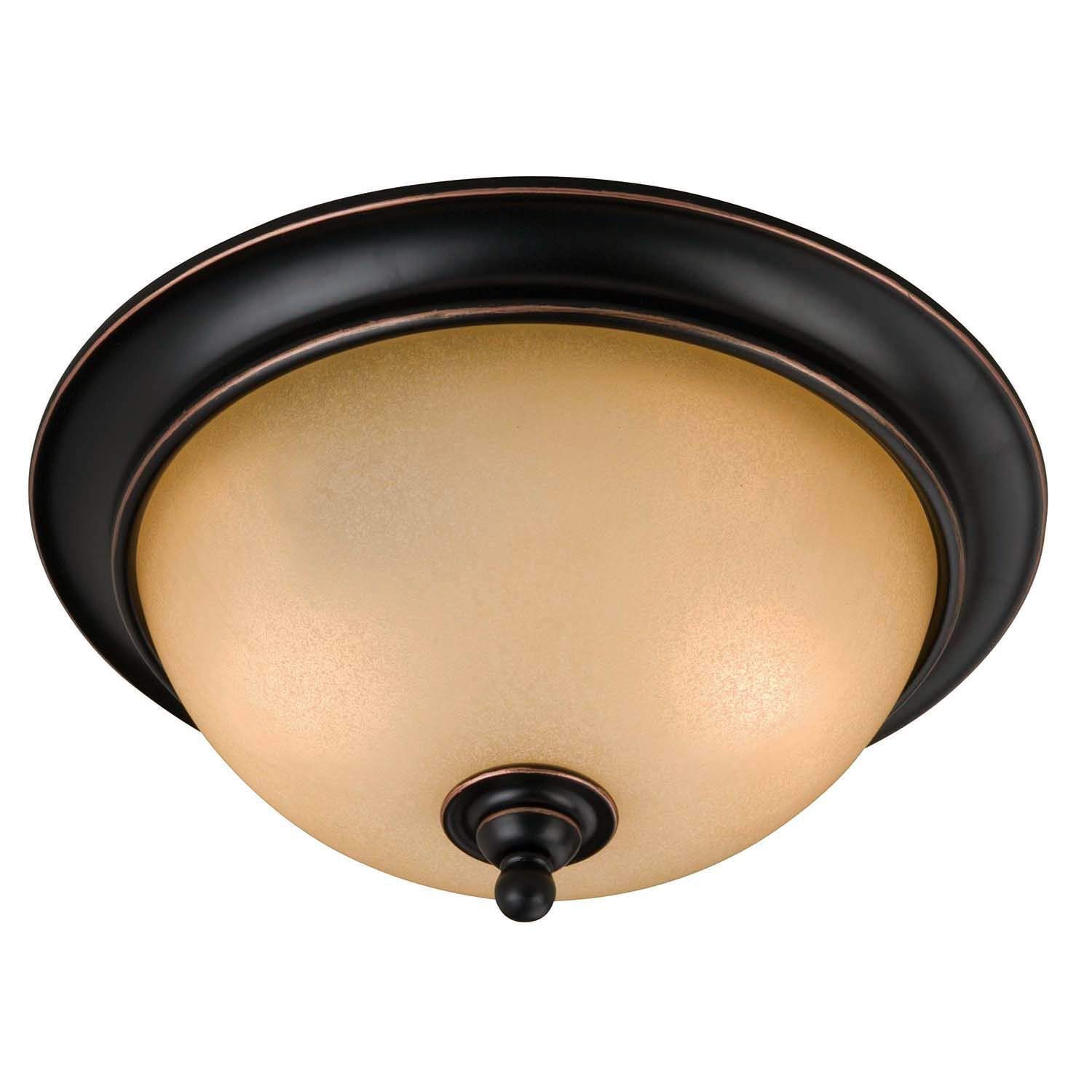 Dover 12-7479 Series Oil Rubbed Bronze 2-Light Ceiling Light Fixture - Vintage Industrial Style for Living Room, Bedroom & Dining Room Lighting