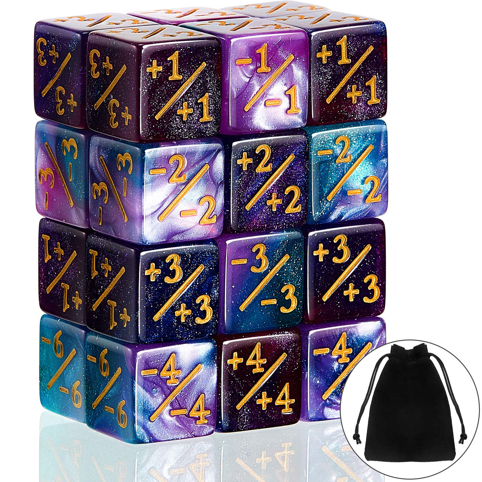 Sumind 24-Piece MTG Dice Counter Set - Magic The Gathering Life & Loyalty Counters, D6 Gaming Dice for MTG, CCG, and Card Game Accessories - Perfect for Tournaments, Game Nights & Collectors