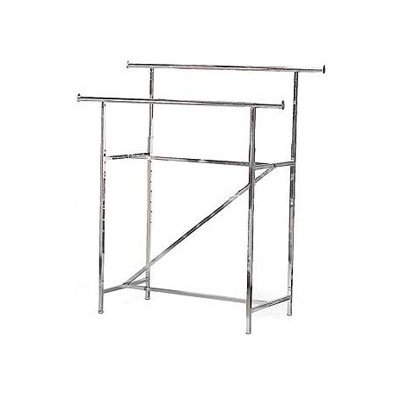 Premium Adjustable Double Hanging Bar Garment Rack - Heavy Duty Clothes Organizer for Closet, Laundry Room & Bedroom - Perfect for Drying, Storing & Displaying Clothes, Jackets & Accessories