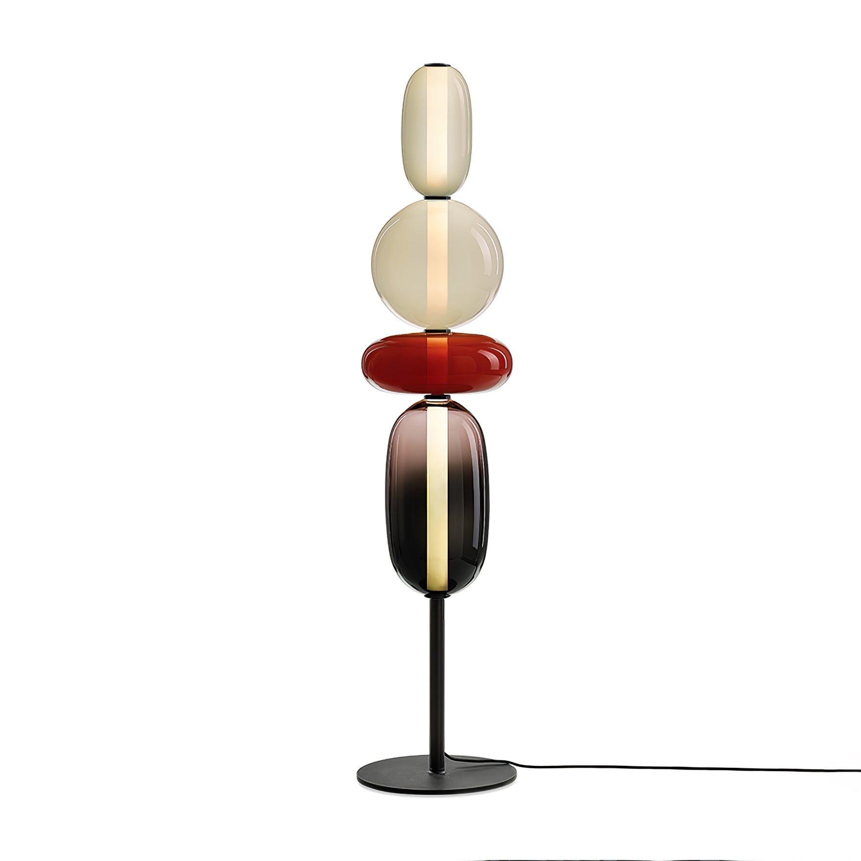 Candied Glass Floor Lamp - Modern LED Standing Light for Living Room, Bedroom & Office Decor - Warm White Ambient Lighting