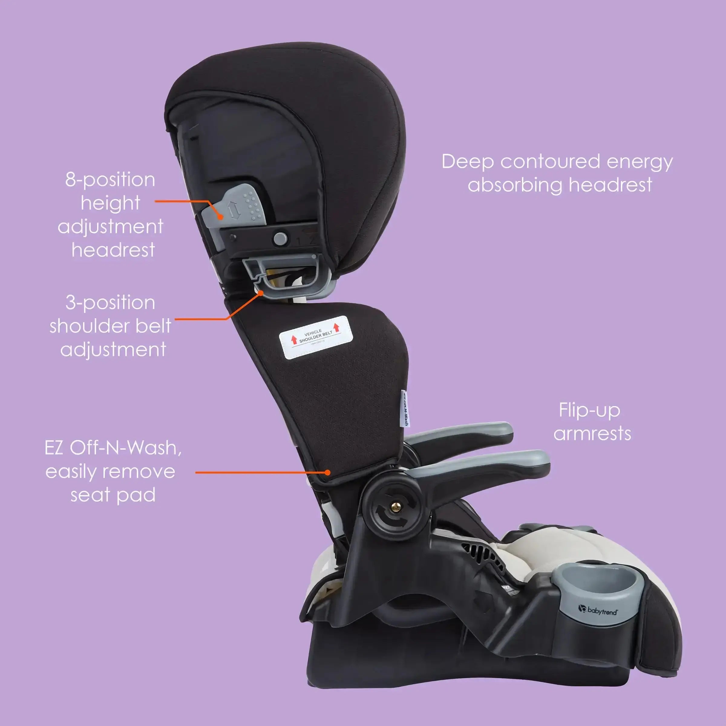 PROtect 2-in-1 Folding Booster Car Seat for Kids - Convertible High Back & Backless Car Seat for Travel & School - Safe & Portable for Toddlers 3-12 Years Old