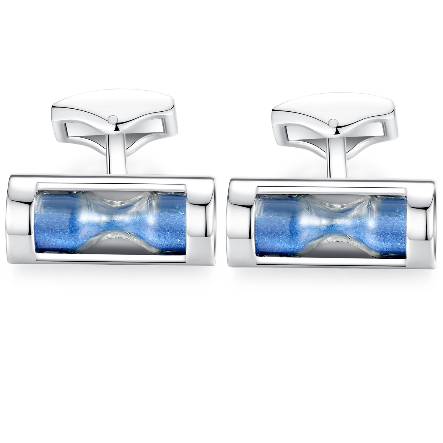 Premium Honey Bear Hourglass Sand Timer Cufflinks - Stainless Steel Men's Wedding Gift for Grooms & Best Men - Perfect for Formal Events, Business Attire & Special Occasions