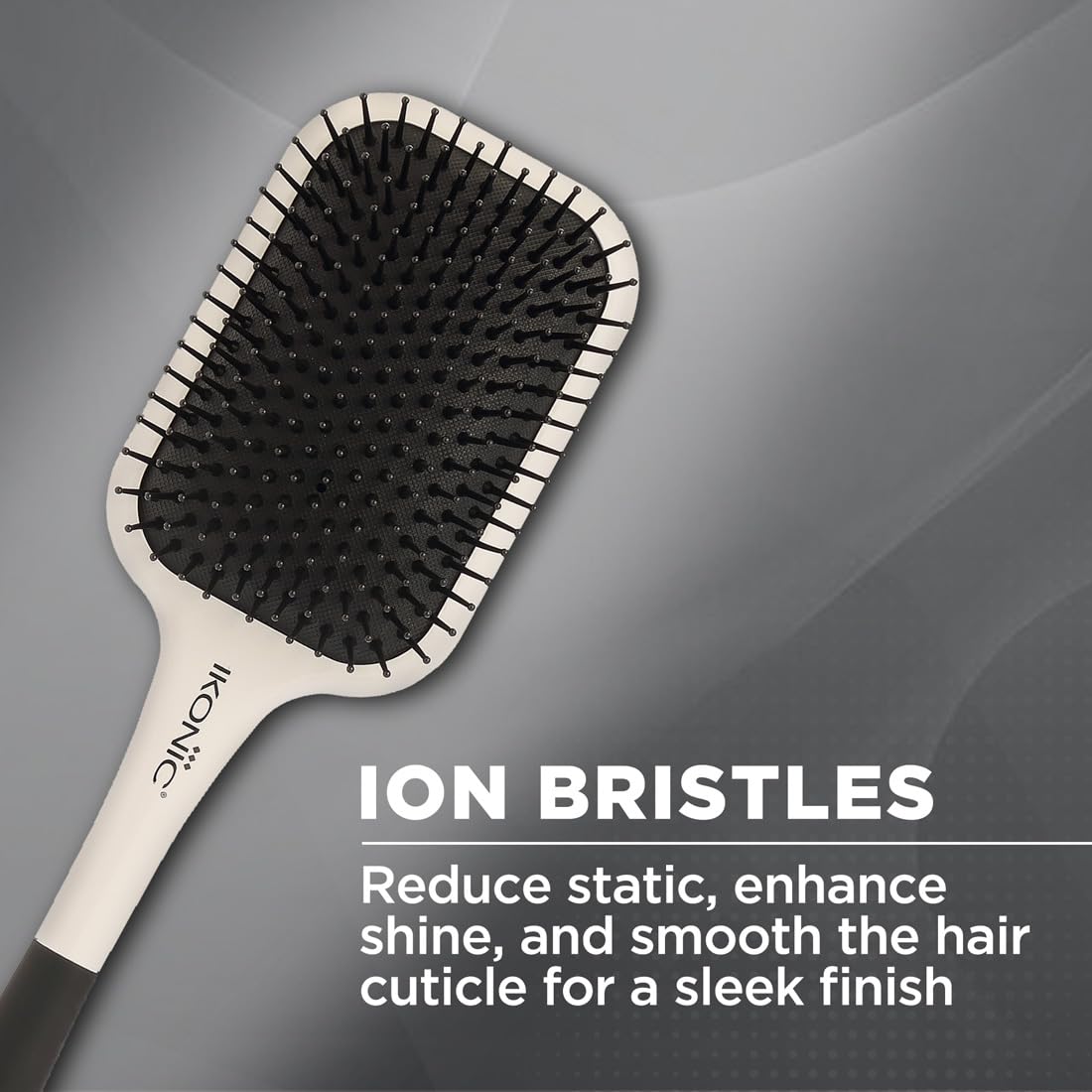 Ikonic Artistic Paddle Hair Brush - White & Black | Detangling & Styling Brush for Smooth Hair | Perfect for Salons & Home Use
