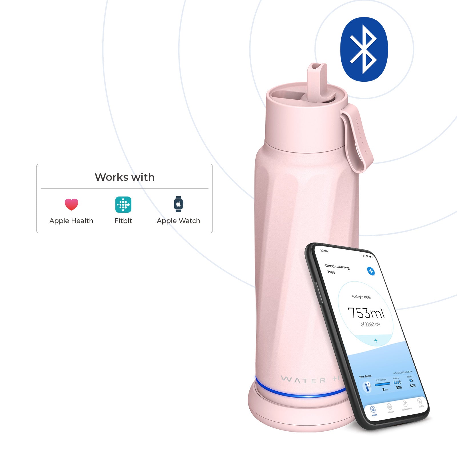 Vita Smart Water Bottle with Filter – 18oz BPA-Free Insulated Stainless Steel Bottle | Purifies Water & Tracks Hydration | Perfect for Gym, Hiking, Travel & Office Use