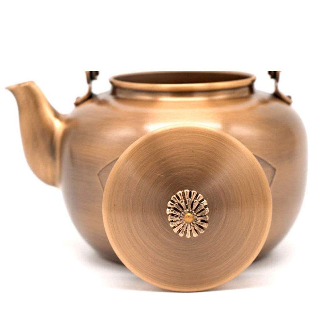 Handmade Solid Copper Tea Pot - Hammered Stovetop Kettle for Tea Lovers - Traditional & Durable Teapot for Home, Kitchen & Gift - Perfect for Brewing Loose Leaf Tea, Herbal Tea & Serving Hot Beverages