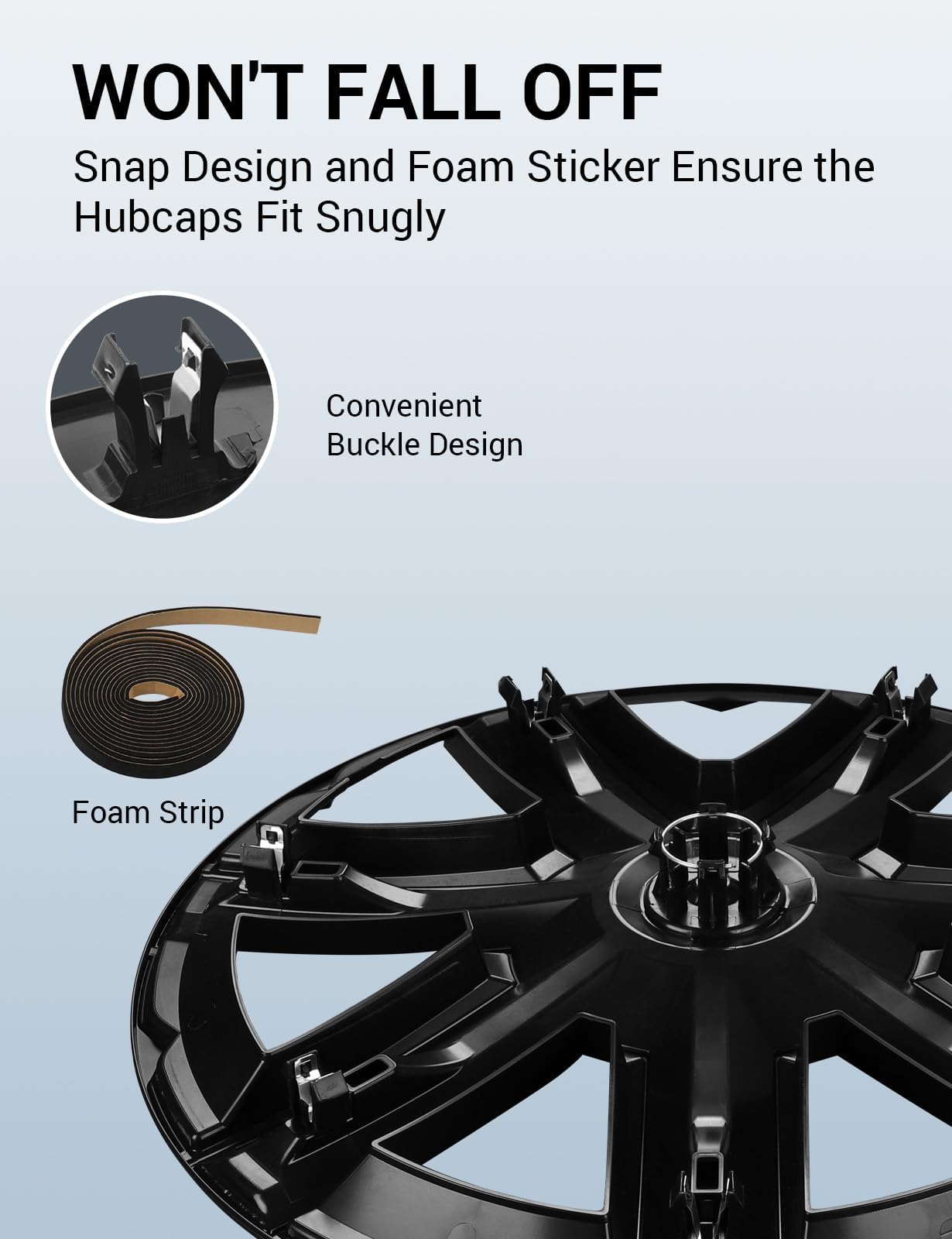 Motrobe Tesla Model Y 19 Inch Wheel Covers - Matte Black Hubcaps Set of 4 | OEM Style Rim Protectors Replacement for 2020-2025 Model Y | Perfect for Road Protection & Stylish Exterior Upgrade