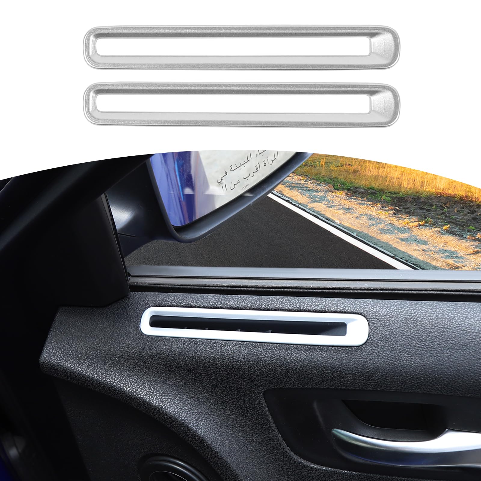 Dodge Charger 2011-2023 AC Vent Trim Cover - Silver Interior Accessories (2pcs) | RT-TCZ Charger Door Air Vent Upgrade | Perfect for Car Interior Customization & Protection
