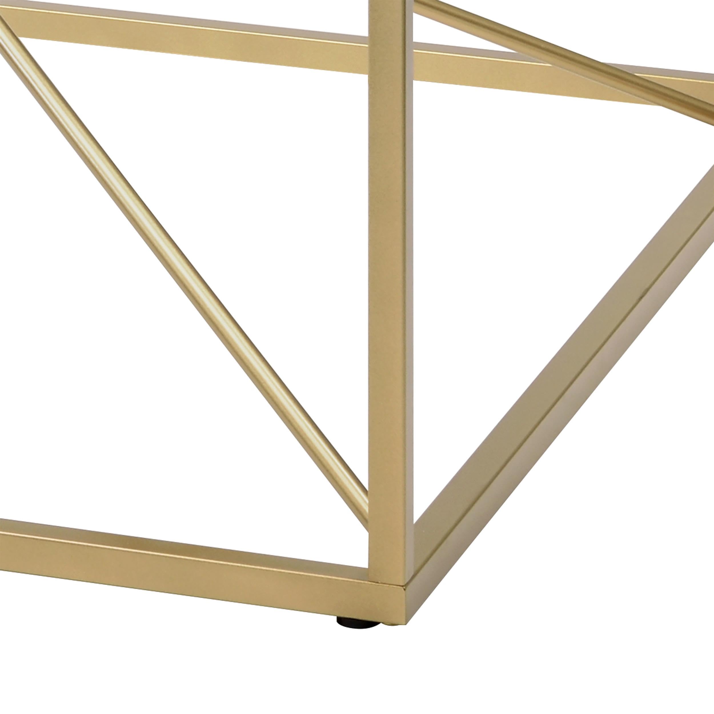 Furniture of America Cevelle Contemporary Gold Glass Top Coffee Table - Modern Living Room Centerpiece for Home Decor & Entertaining