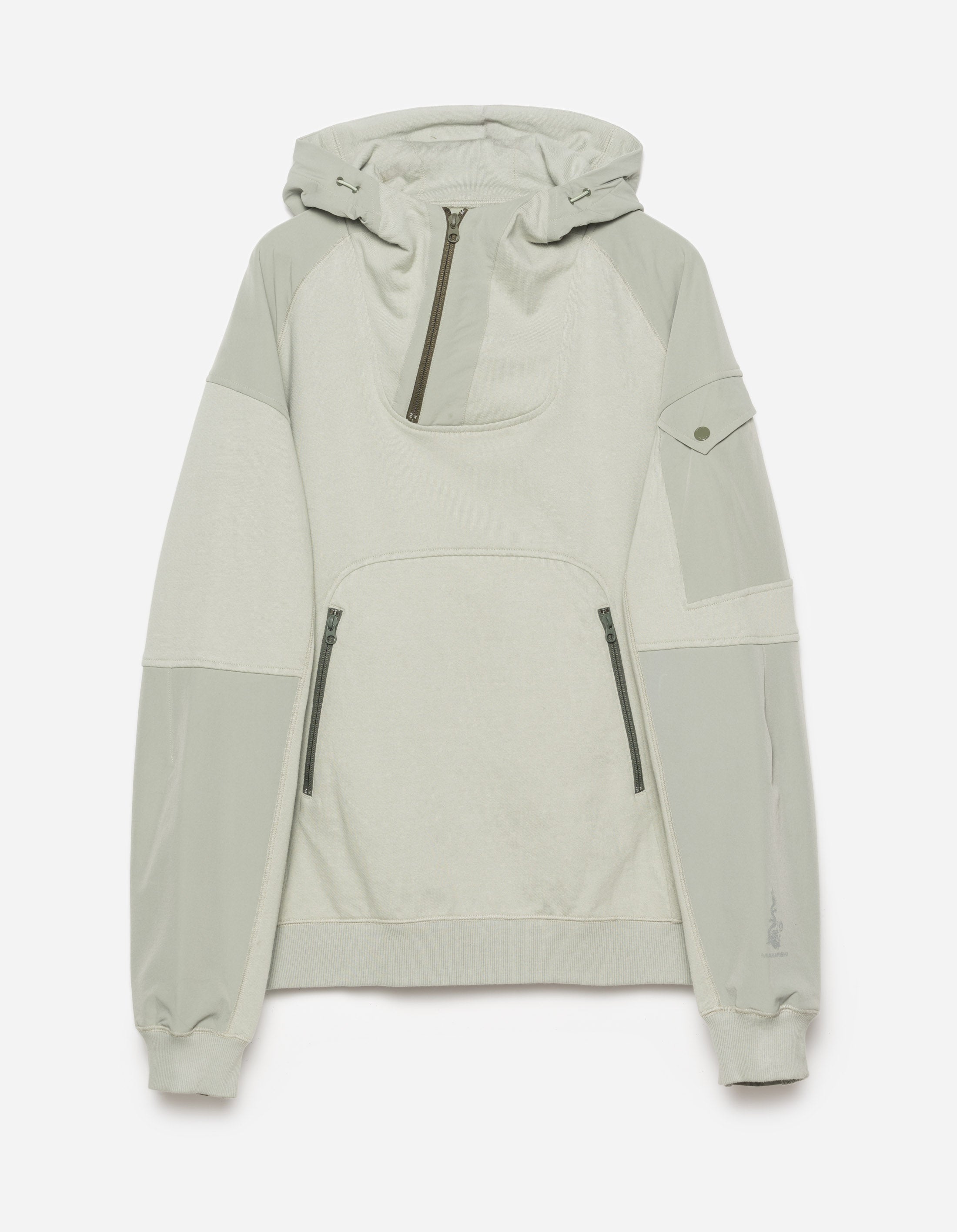 6044 Organic Cotton Articulated Hoody for Men & Women - Eco-Friendly Sage Green Pullover Hoodie for Outdoor Activities & Casual Wear