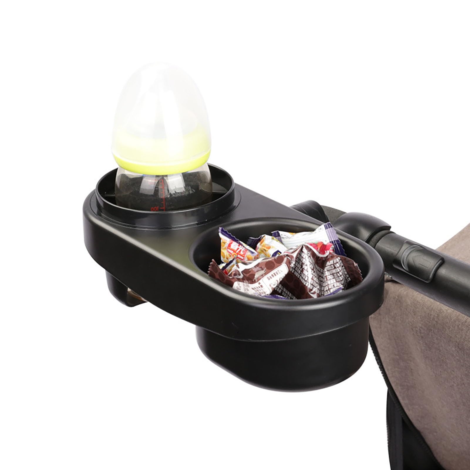 2-in-1 Universal Stroller Snack Tray with Dual Cup Holder - Removable Clip-On Snack Collector & Drink Holder for Baby Strollers | Perfect for Snack Time, Park Outings & Travel Accessories