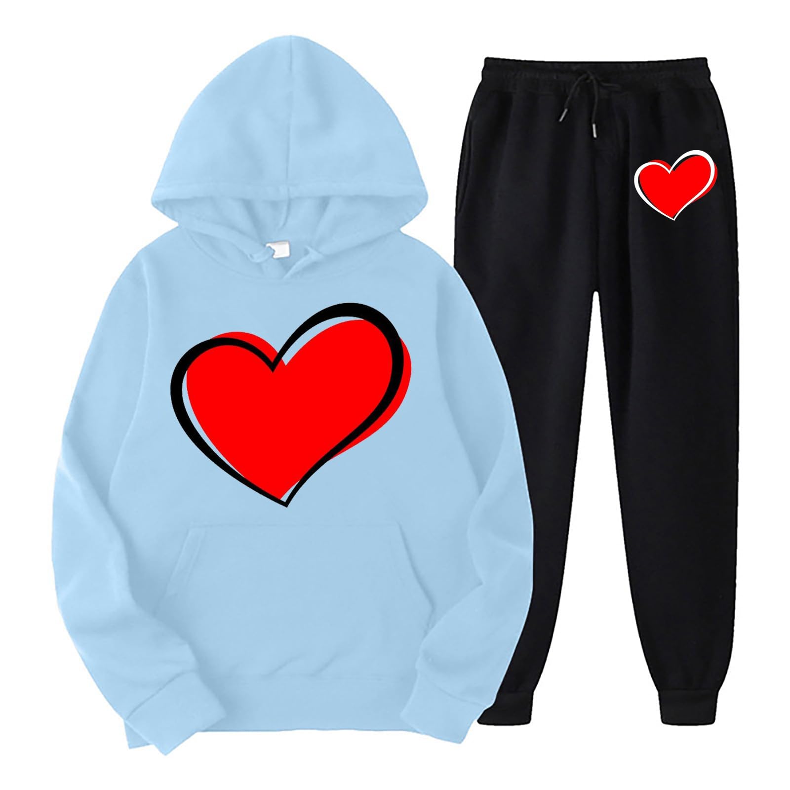 Rvidbe Women's 2-Piece Sweatsuit Set - Casual Solid Color Tracksuit with Jogger Pants | Fall Outfit for Going Out, Lounge Wear & Everyday Comfort