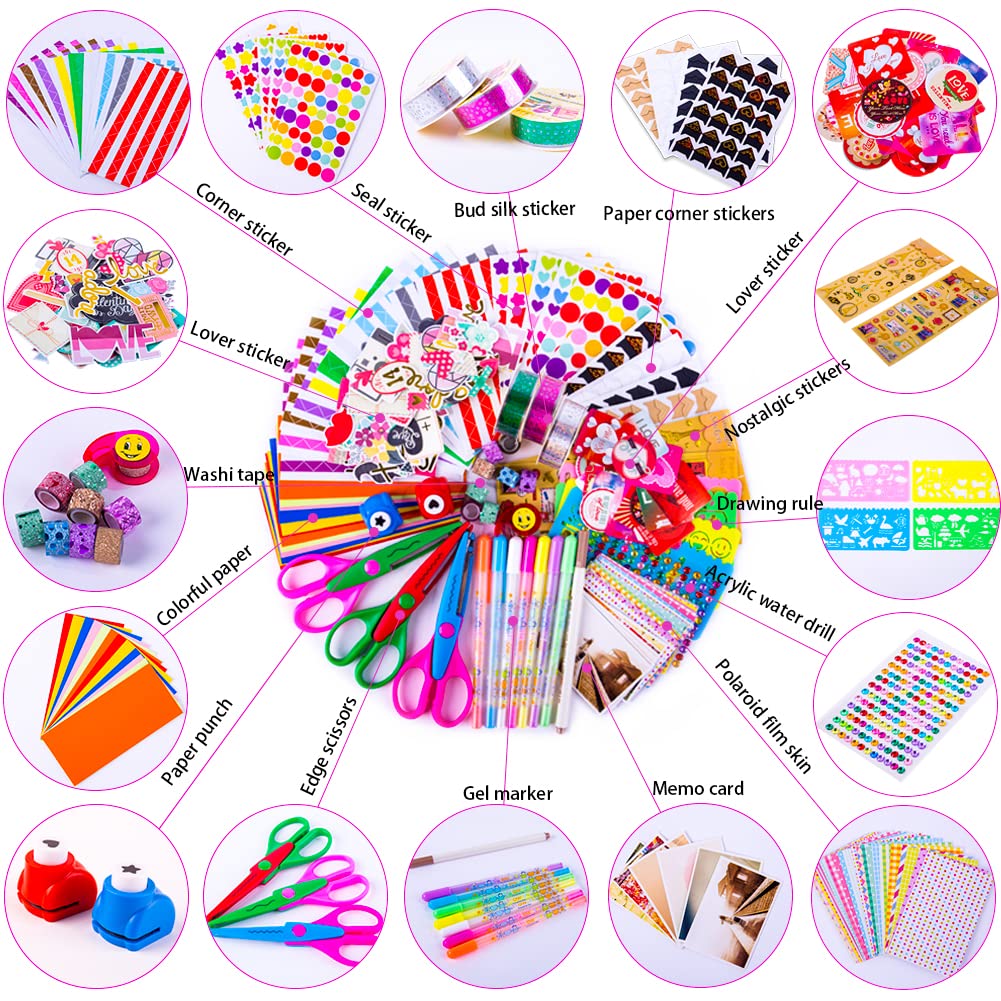 Premium Scrapbooking Supplies Kit - Luxury DIY Craft Accessories for Scrapbooks, Albums & Card Making - Perfect for Kids Art Activities, Birthday & Graduation Gifts - Great for Memory Books, Photo Journals & Creative Projects