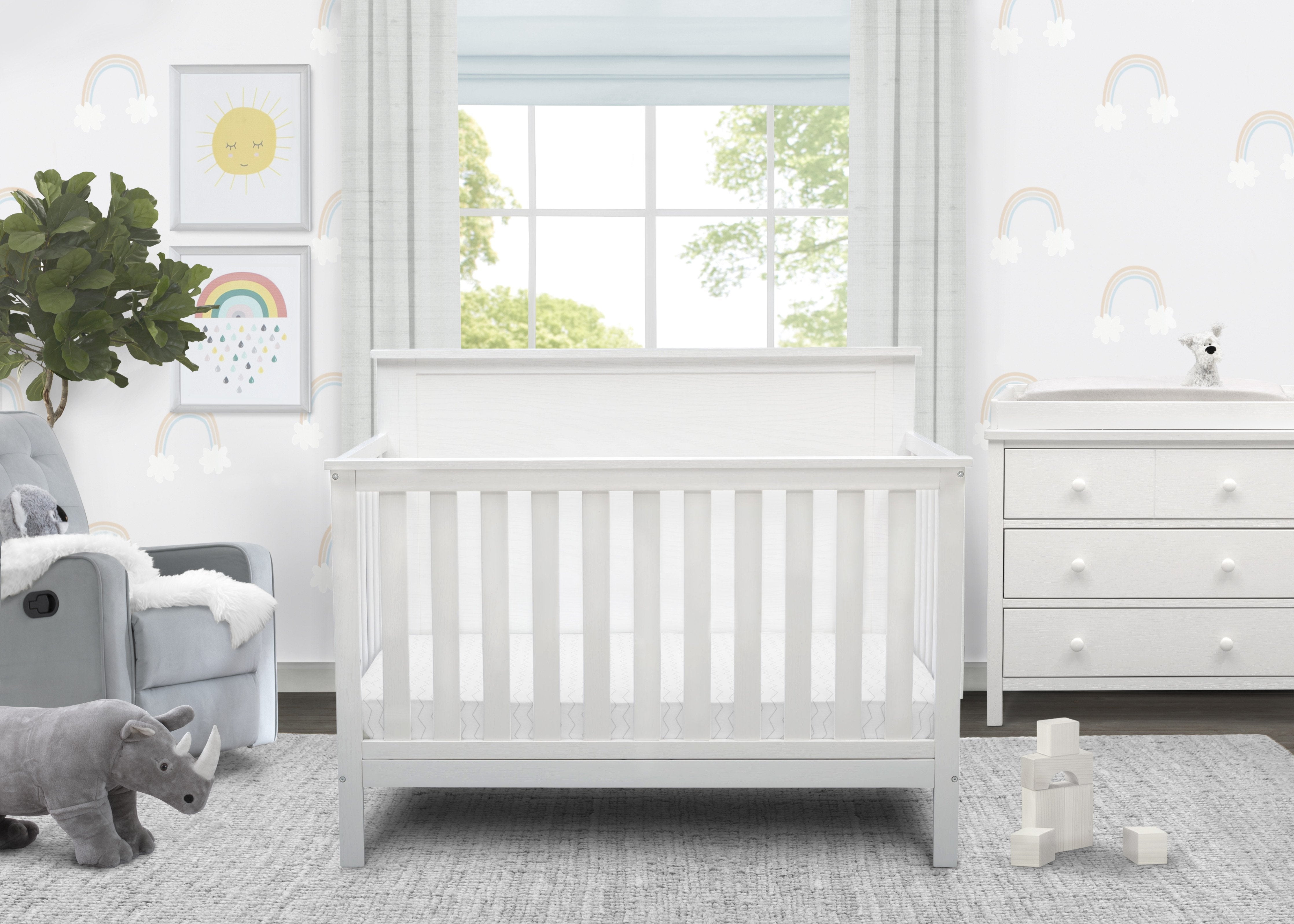 Middleton 4-in-1 Convertible Baby Crib - Toddler Bed, Daybed & Full-Size Bed | Safe Nursery Furniture for Newborns & Kids | Perfect for Baby Rooms, Daycare Centers & Guest Rooms