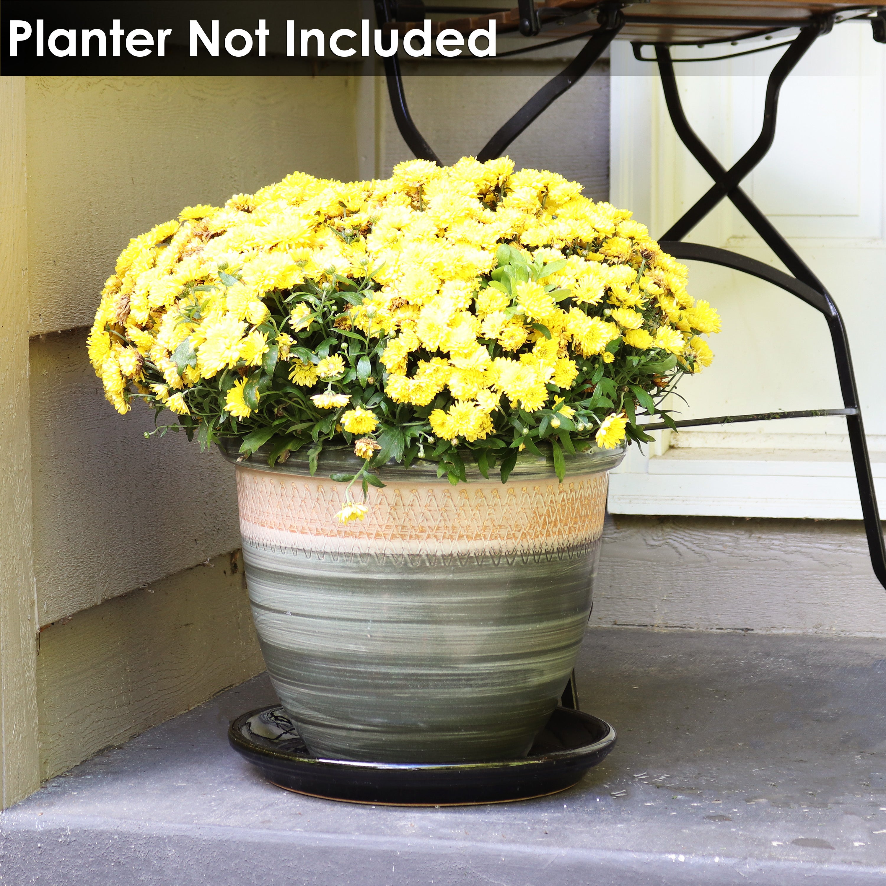 Sunnydaze Set of 2 Glazed Ceramic Planter Saucers - 6 Inch Flower Pot Trays for Indoor & Outdoor Plants - Perfect for Drainage and Protecting Surfaces