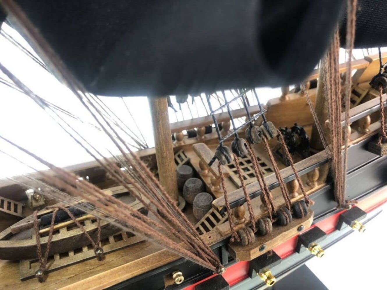 Handmade Wooden Pirate Ship Model - 26
