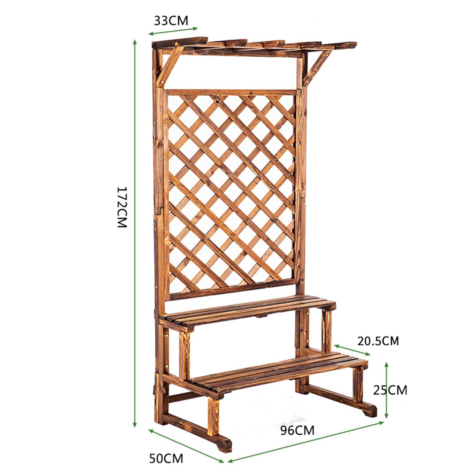Large Wooden Plant Stand for Outdoor Garden - Freestanding Lattice Planter with Trellis for Climbing Plants, Natural Rectangular Raised Bed (96x50x172cm) - Perfect for Patio, Yard & Indoor Decor