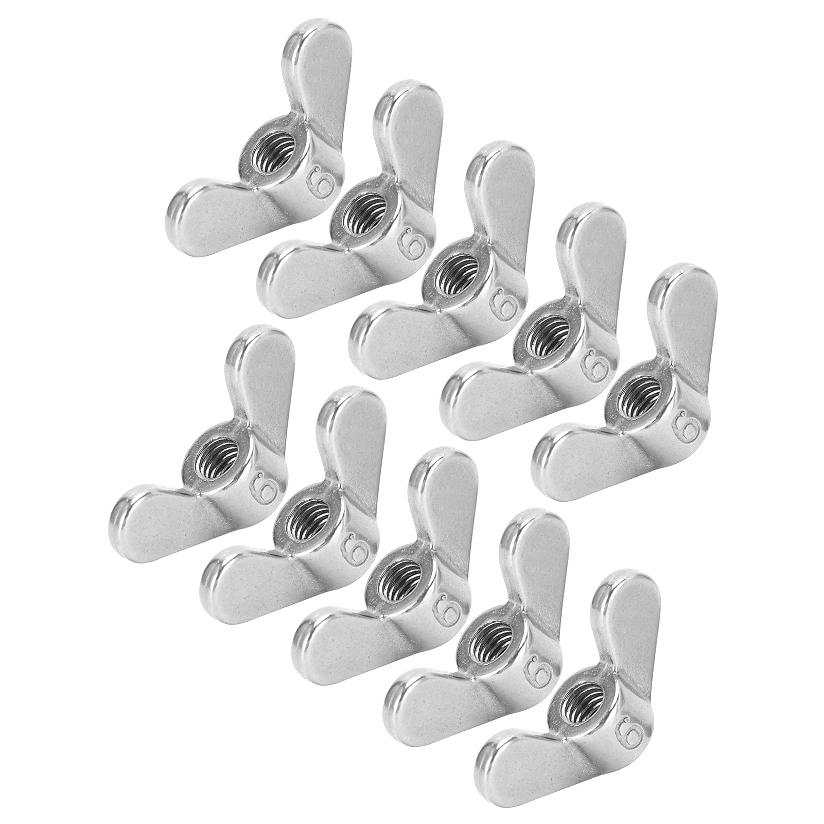 Stainless Steel Wing Nuts - 10Pcs Fine Thread Hardware Tools for Machinery & Electronic Equipment - Perfect for DIY Projects, Automotive Repair, and Industrial Assembly