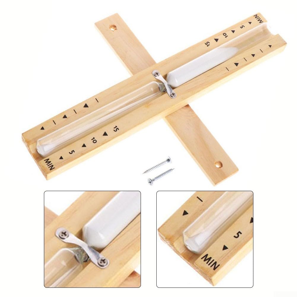 Premium Wooden Spa Hourglass Timer - 5/10/15 Minute Sand Timer for Relaxation, Bath, Yoga & Meditation - Elegant Home & Spa Decor Gift