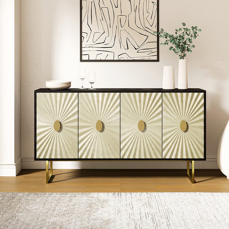 Ariano 60-Inch Wide Sideboard Buffet Cabinet - Modern Dining Room Storage Furniture for Home & Office Use