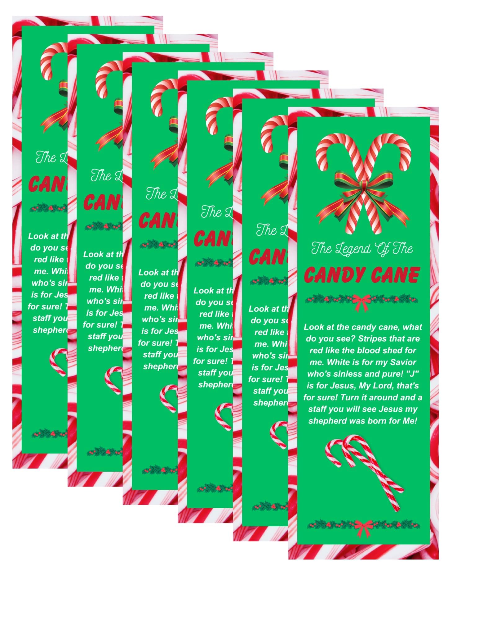 50 Pack Christmas Candy Cane Bookmarks - Holiday Gift for Book Lovers, Teachers, Students - Perfect for Stocking Stuffers, Party Favors & Classroom Rewards