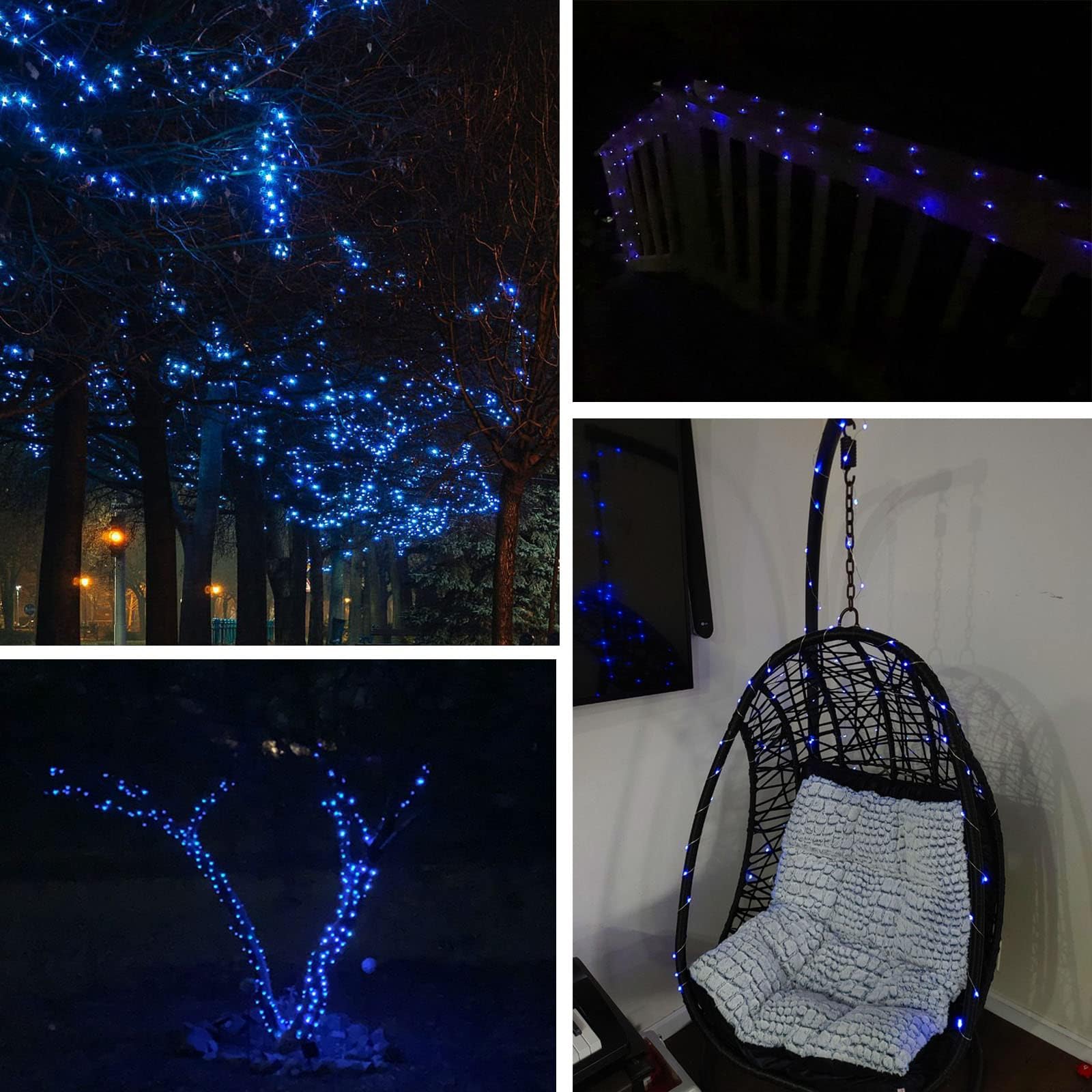 200 LED Solar String Lights Outdoor, 2-Pack 72FT Waterproof Fairy Lights with 8 Modes - Blue Twinkle Lights for Tree, Garden, Patio, and Backyard Decorations