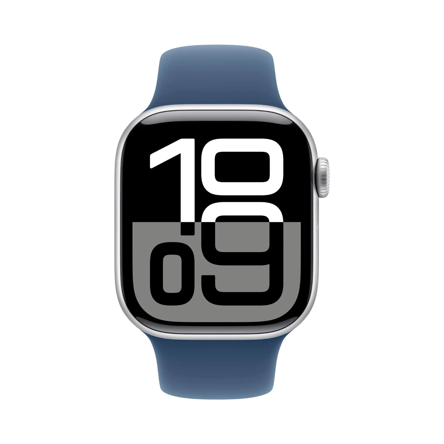 Apple Watch Series 10 (GPS) 42mm Aluminum Case with Denim Sport Band - Silver (S/M) - Smartwatch for Fitness Tracking, Notifications & iPhone Compatibility - Perfect for Workouts, Daily Wear & Active Lifestyle