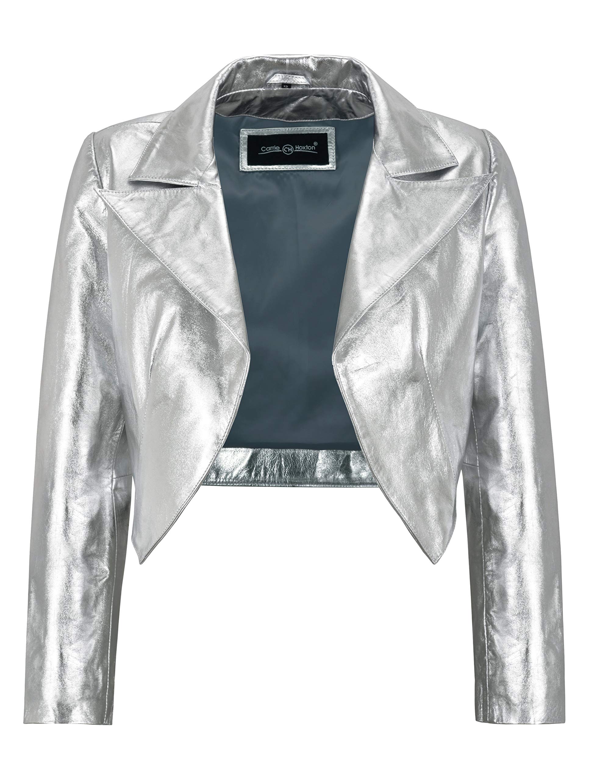 Women's Shiny Cropped Leather Shrug Jacket - Slim Fit Short Bolero Style 5650 | Perfect for Evening Parties, Date Nights & Formal Occasions