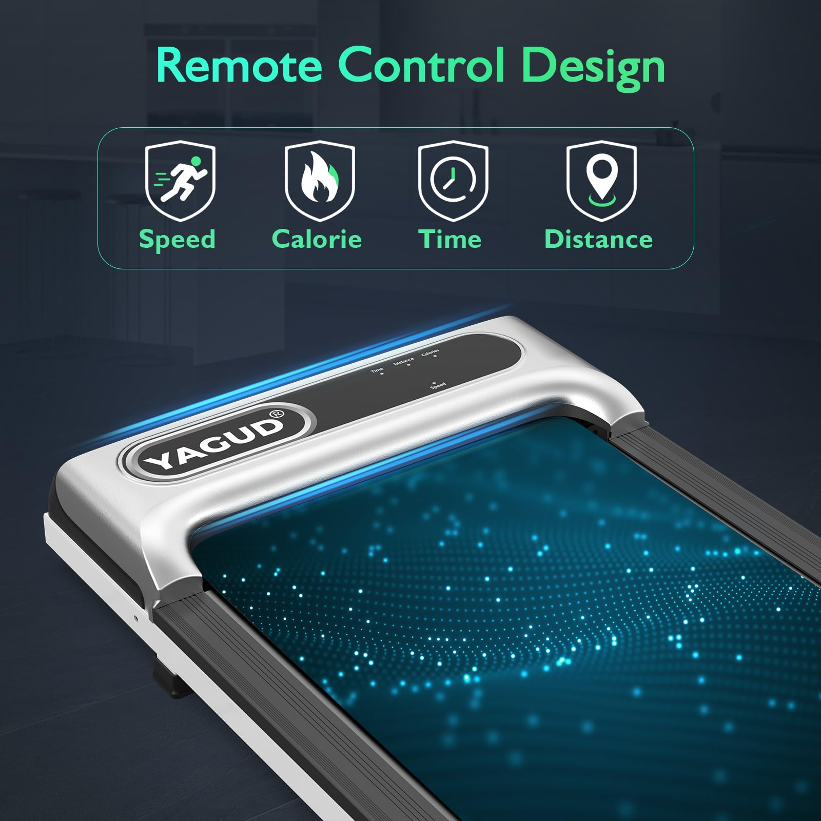 Under Desk Treadmill for Home & Office - 2.5HP Portable Walking Pad with Remote Control & LED Display - Compact Jogging Running Machine for Small Spaces (Silver) - Perfect for Work from Home, Office Exercise & Apartment Workouts