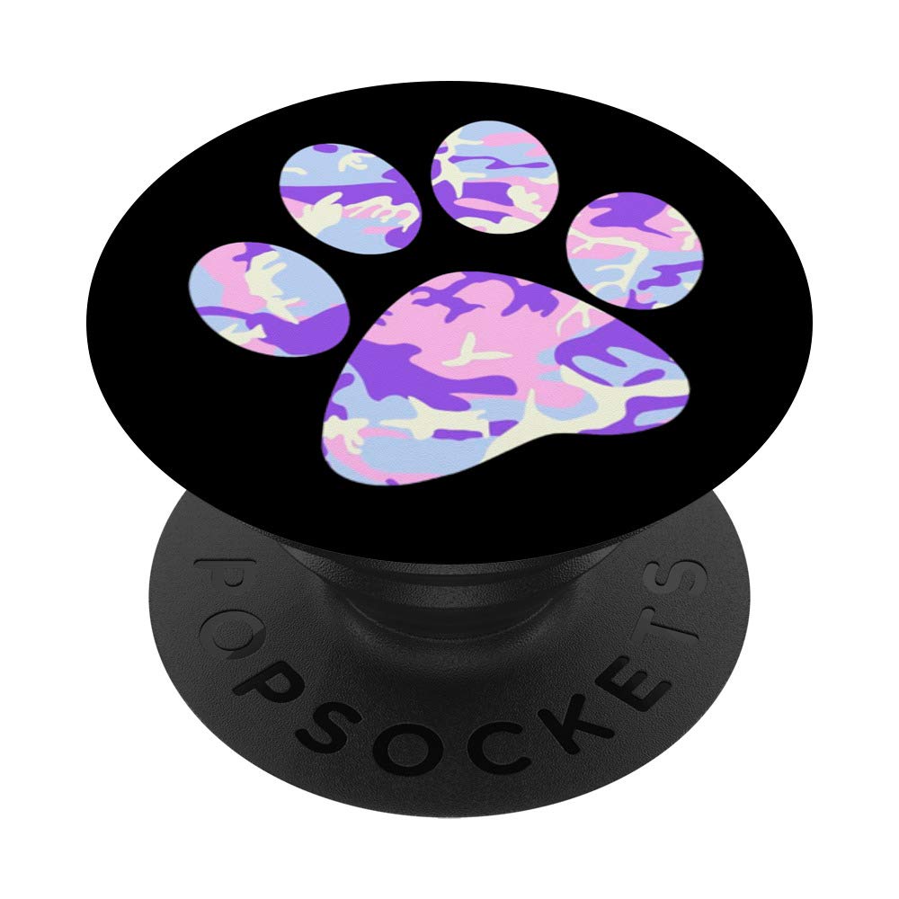 Camouflage Camo Dog Paw Print PopSockets PopGrip - Swappable Phone Grip for iPhone, Samsung & Tablets - Perfect for Dog Lovers, Outdoor Adventures & Everyday Use