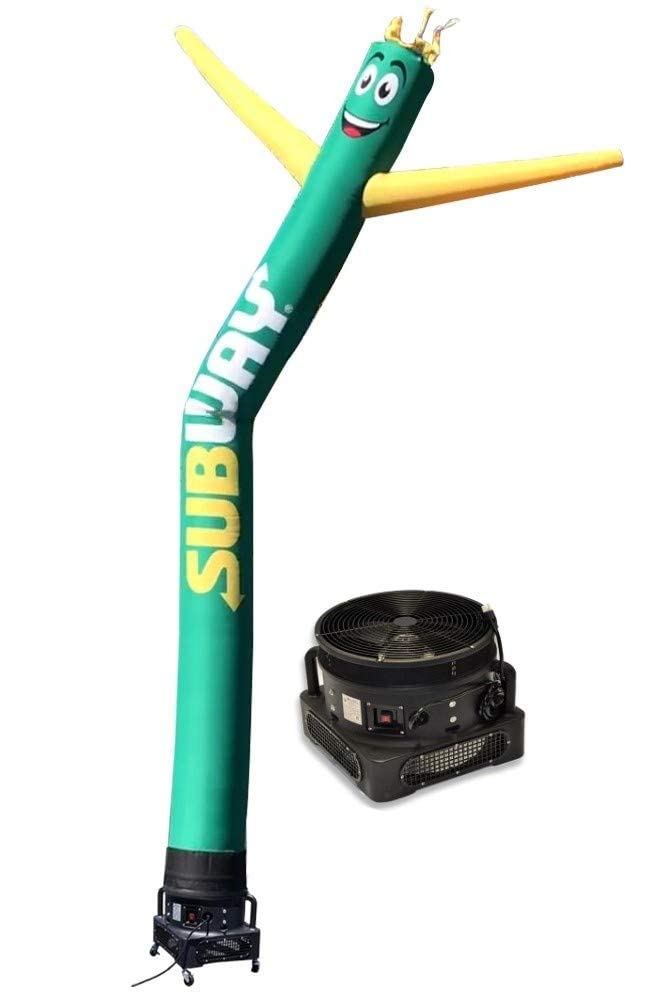 20ft Green & Yellow Inflatable Tube Man - Air Powered Dancing Advertising Solution with 1HP 2-Speed Blower | Perfect for Car Dealerships, Grand Openings & Outdoor Promotions