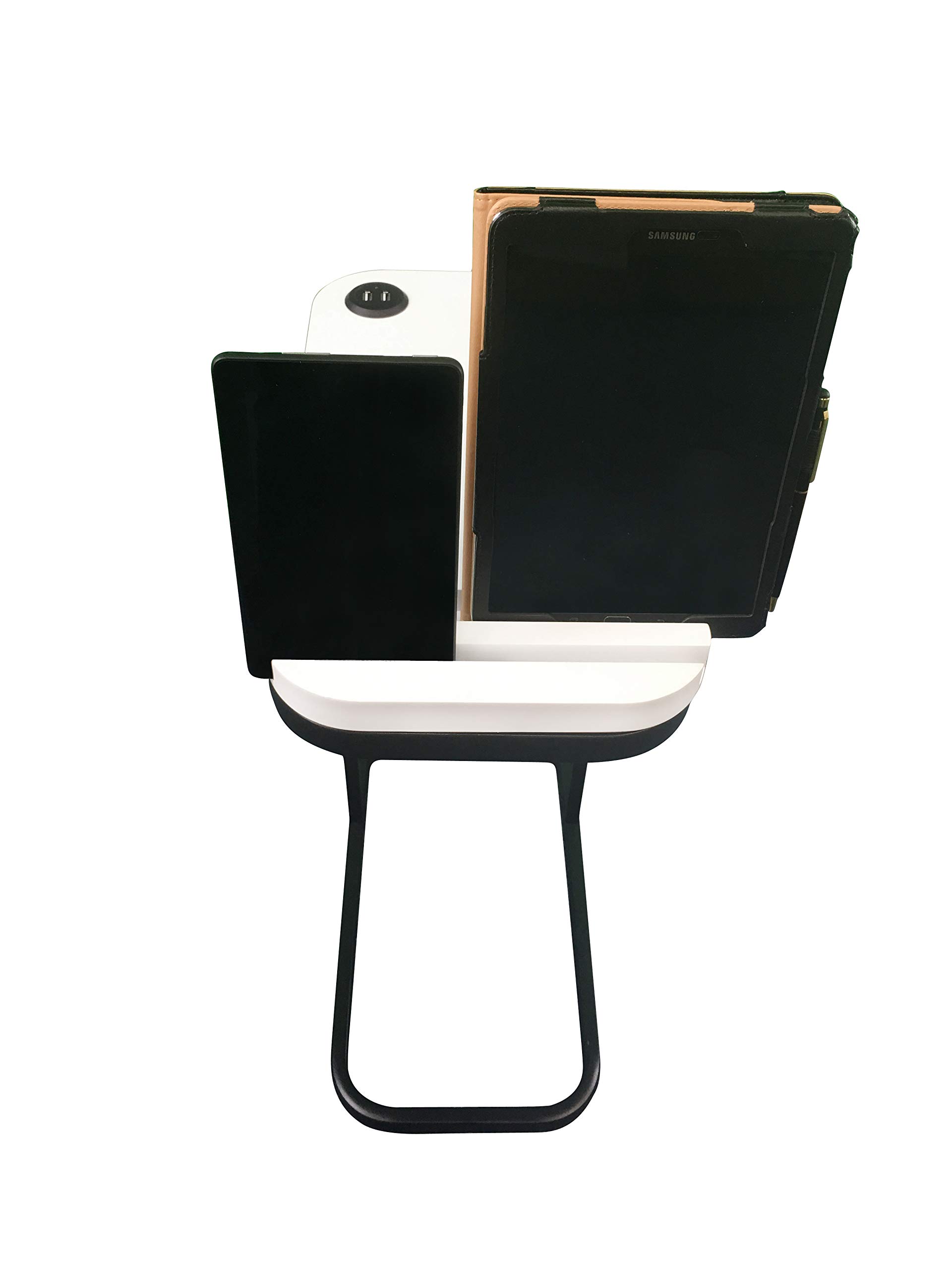 SeeTable - Multi-Purpose Side Table with Device Stand | 2 UL Certified USB Charging Ports & Cord Management | 18
