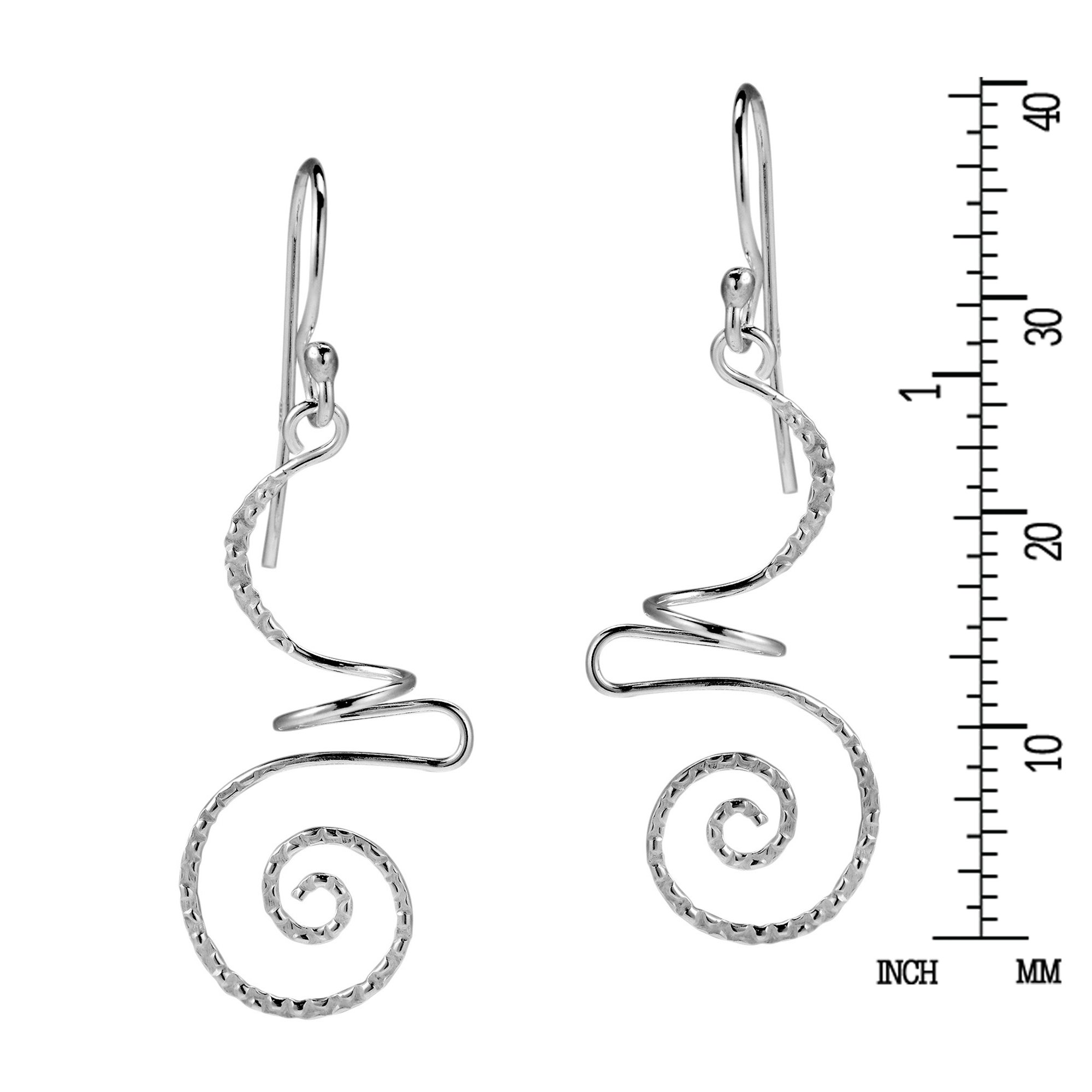 AeraVida .925 Sterling Silver Dangle Earrings for Women - Intricate Abstract Swirl Design, Lightweight Boho Chic Drop Earrings | Perfect for Parties, Weddings & Everyday Wear