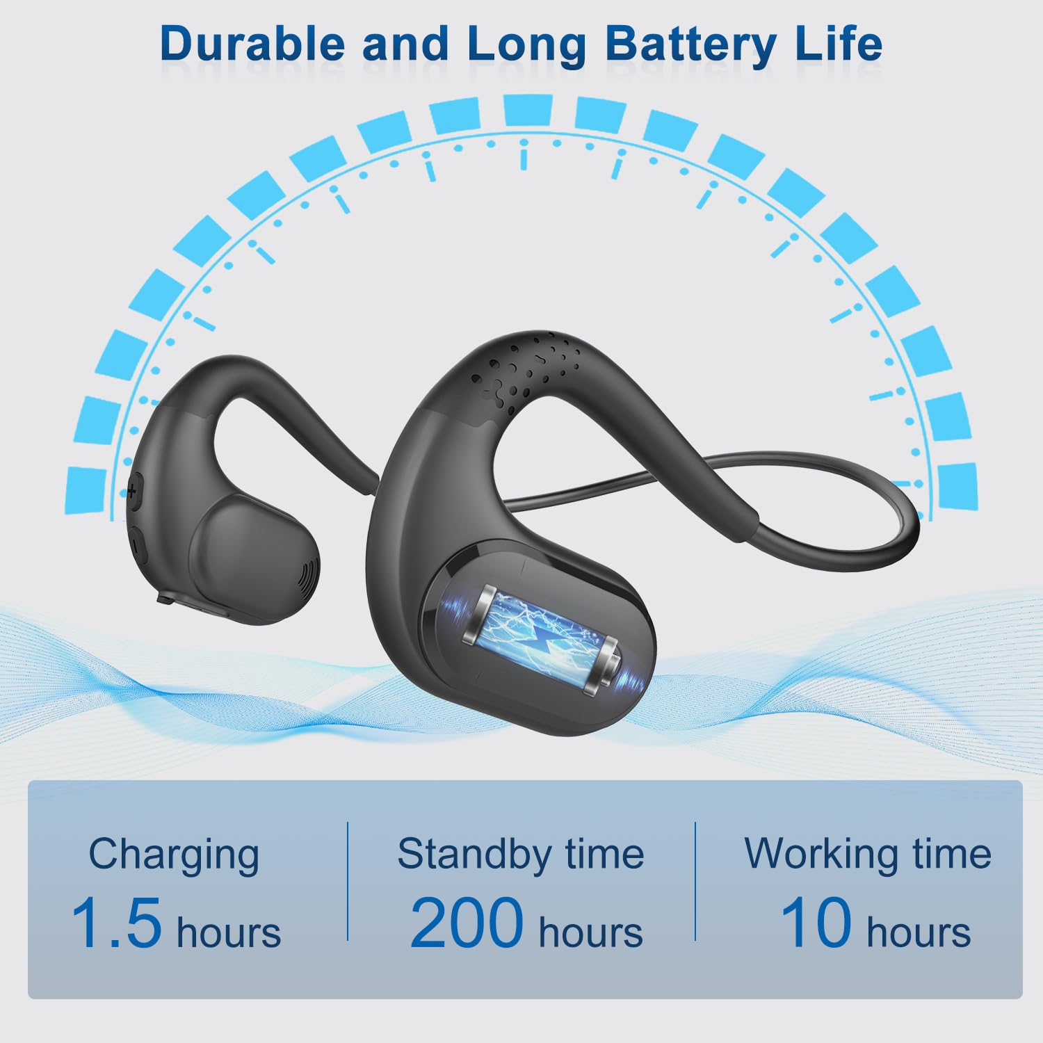 BANIGIPA Bluetooth Headset with Microphone - Wireless Noise Cancelling Headphones for Phone, Laptop, PC - Open Ear Design for Office Meetings, Running, Cycling, Driving & Work - Perfect for Remote Work & Outdoor Activities