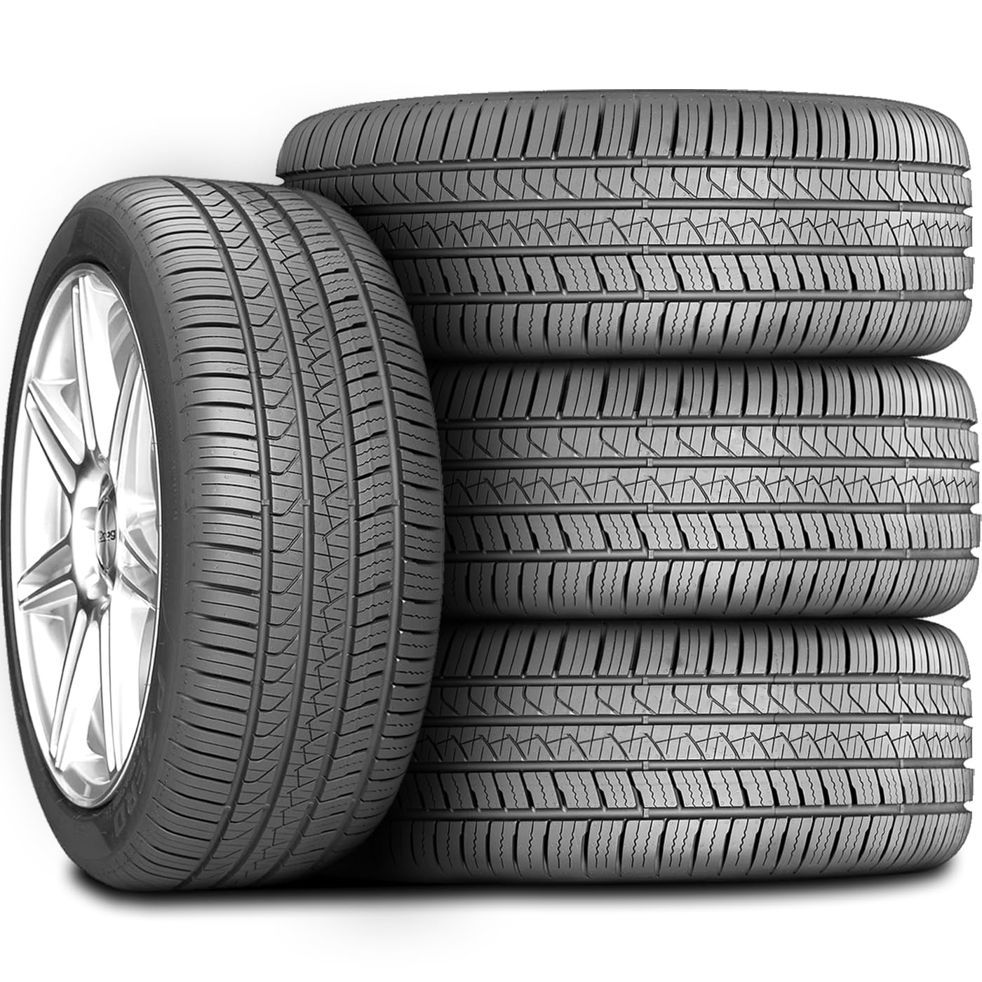 Pirelli P ZERO A/S PLUS 225/45R19 All Season Performance Tires - High Grip, Long Mileage for Sedans & Sports Cars - Perfect for Daily Commute & Highway Driving