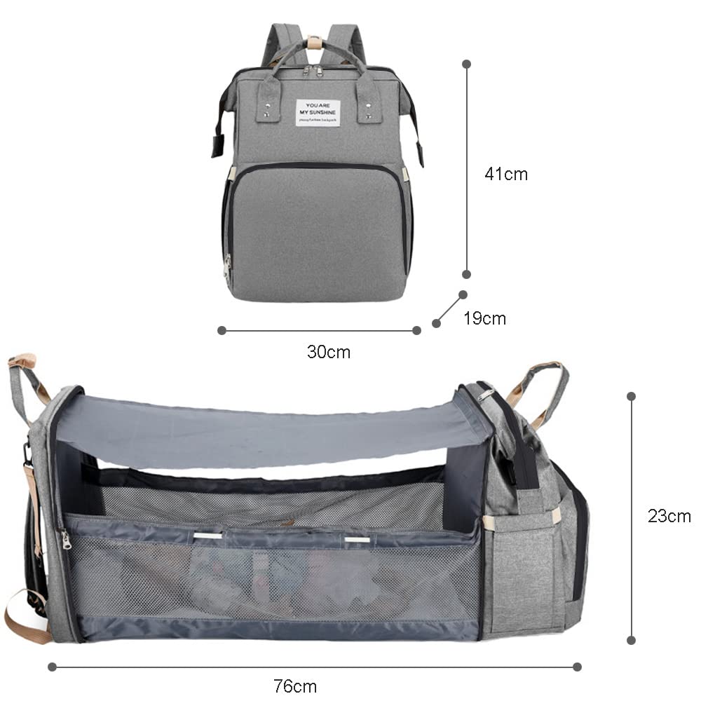 DZOZO Baby Diaper Backpack with Changing Mat & USB Port - Travel & Nursery Essentials
