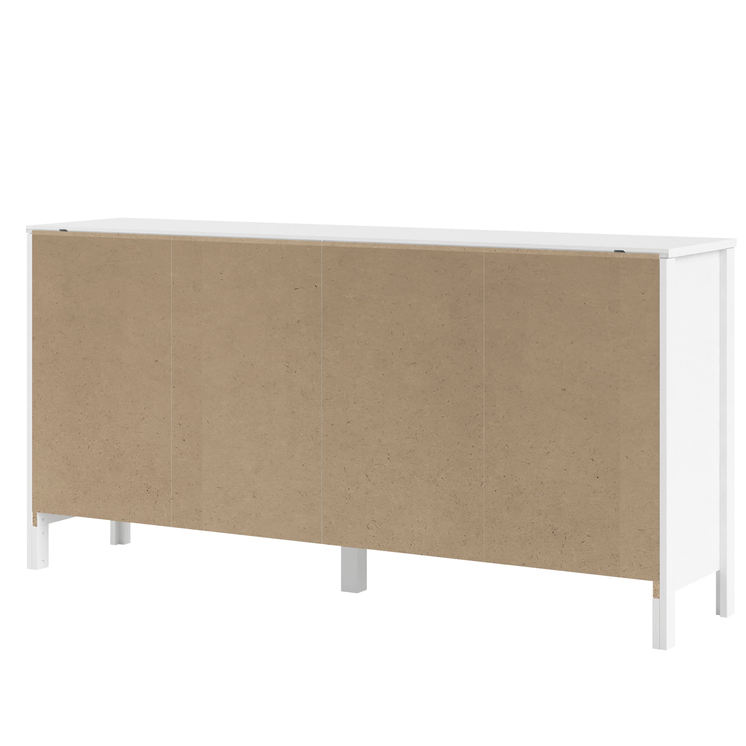 Tvilum 8-Drawer Double Dresser in White - Modern Bedroom Storage Solution for Clothes, Linens & Accessories