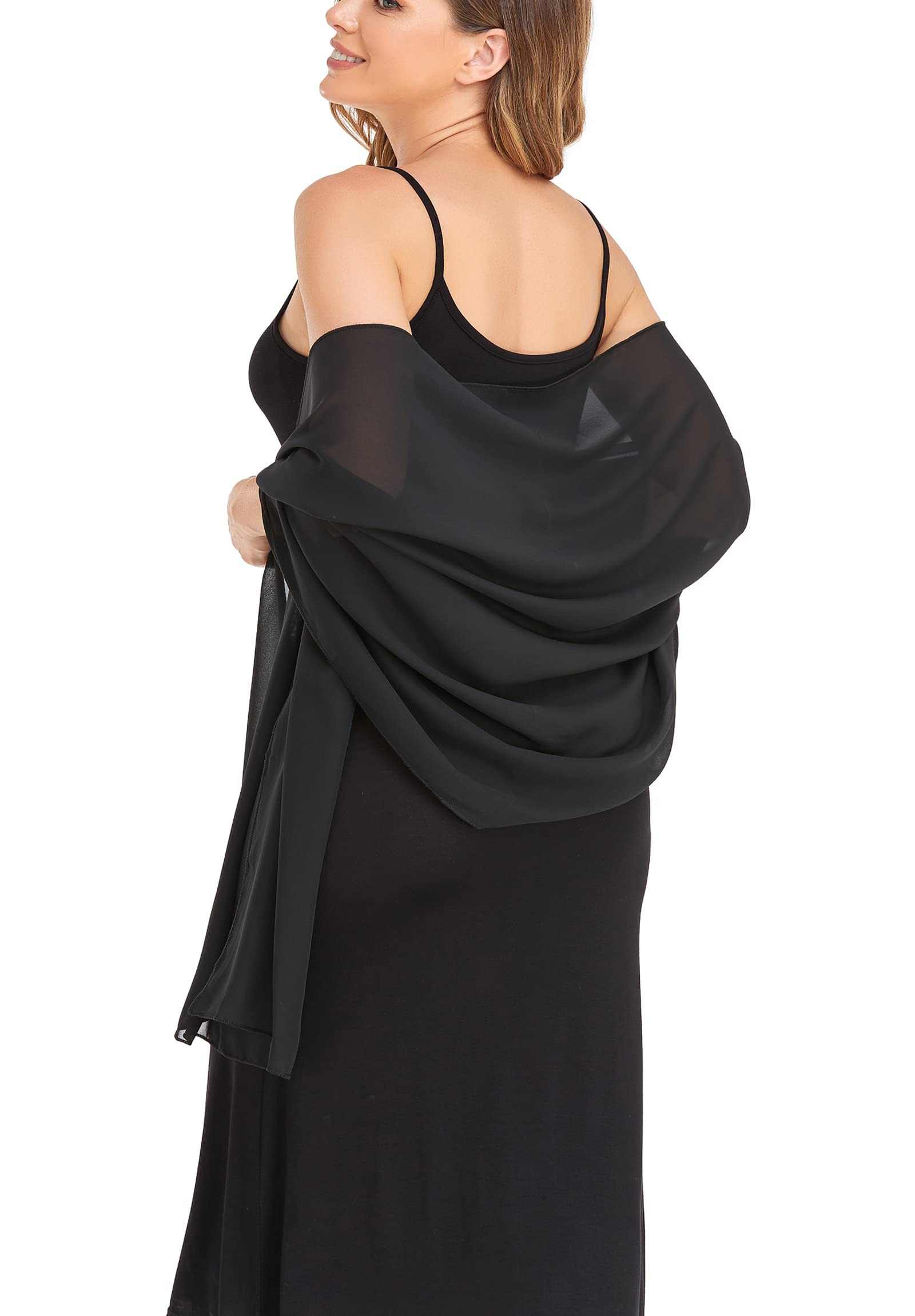 Elegant Chiffon Shawls for Women - Soft Silky Bridal Wraps & Evening Dress Scarves | Perfect for Weddings, Parties & Formal Occasions