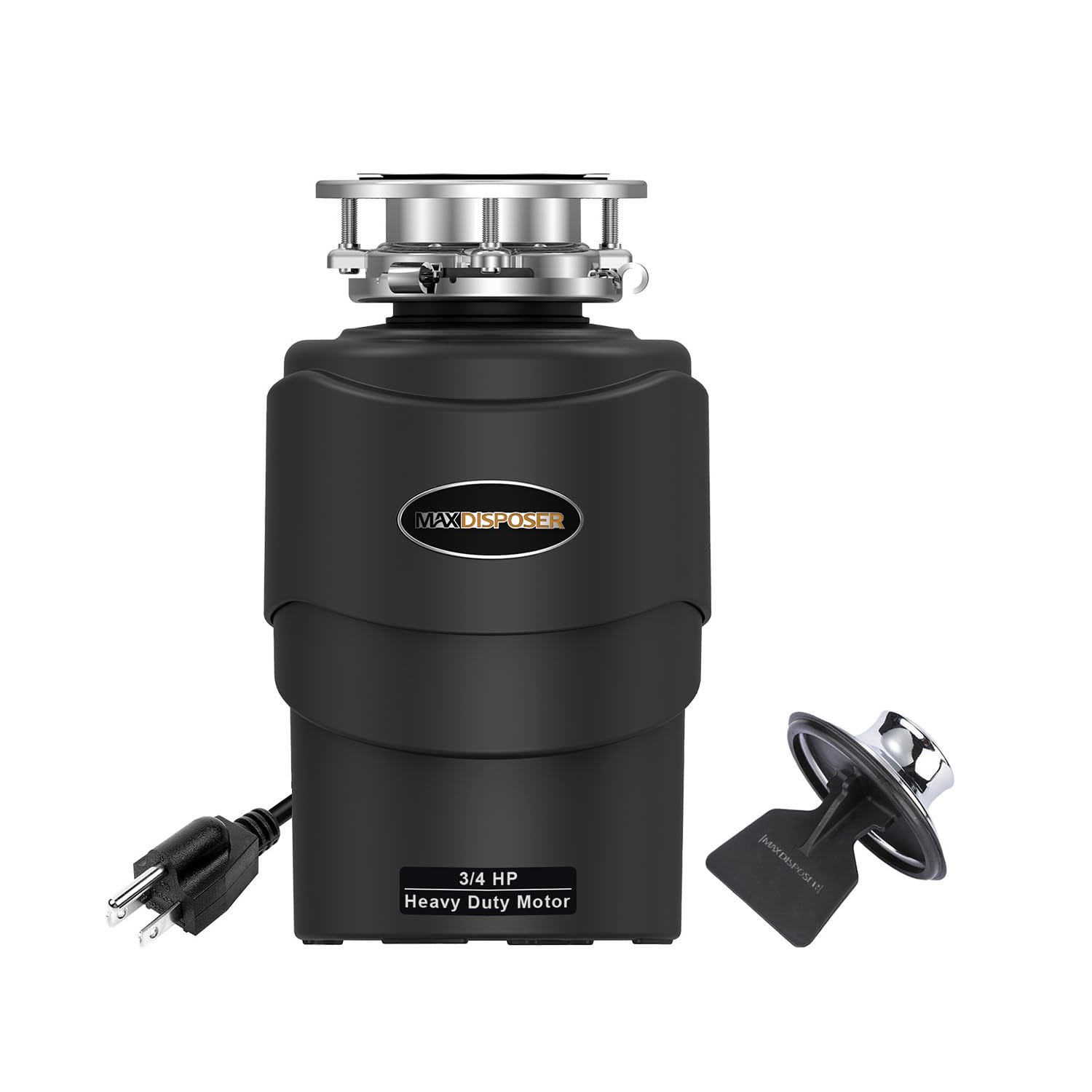 Ultra Quiet 3/4 HP Garbage Disposal - Powerful Stainless Steel Food Waste Disposer with Continuous Feed & Easy Installation | Perfect for Kitchen Sink, Dishwasher Hookup & Daily Food Scrap Disposal (MAX-5 Model)