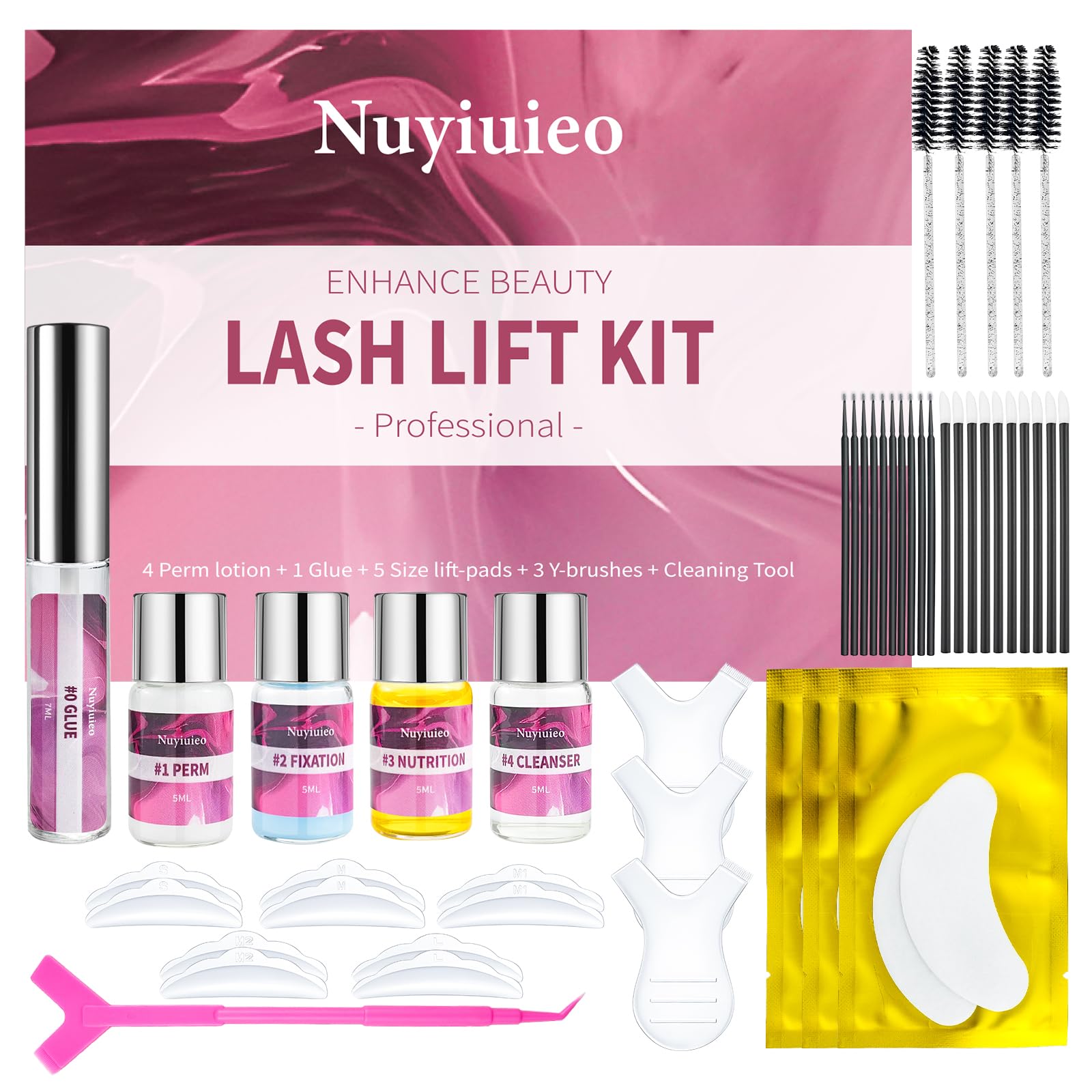 Professional Lash Lift Kit for Beginners & Salons - At Home Eyelash Perm Kit Lasts 6-8 Weeks, Complete Accessories (10 Applications) - Perfect for Daily Makeup, Work, Parties & Special Occasions
