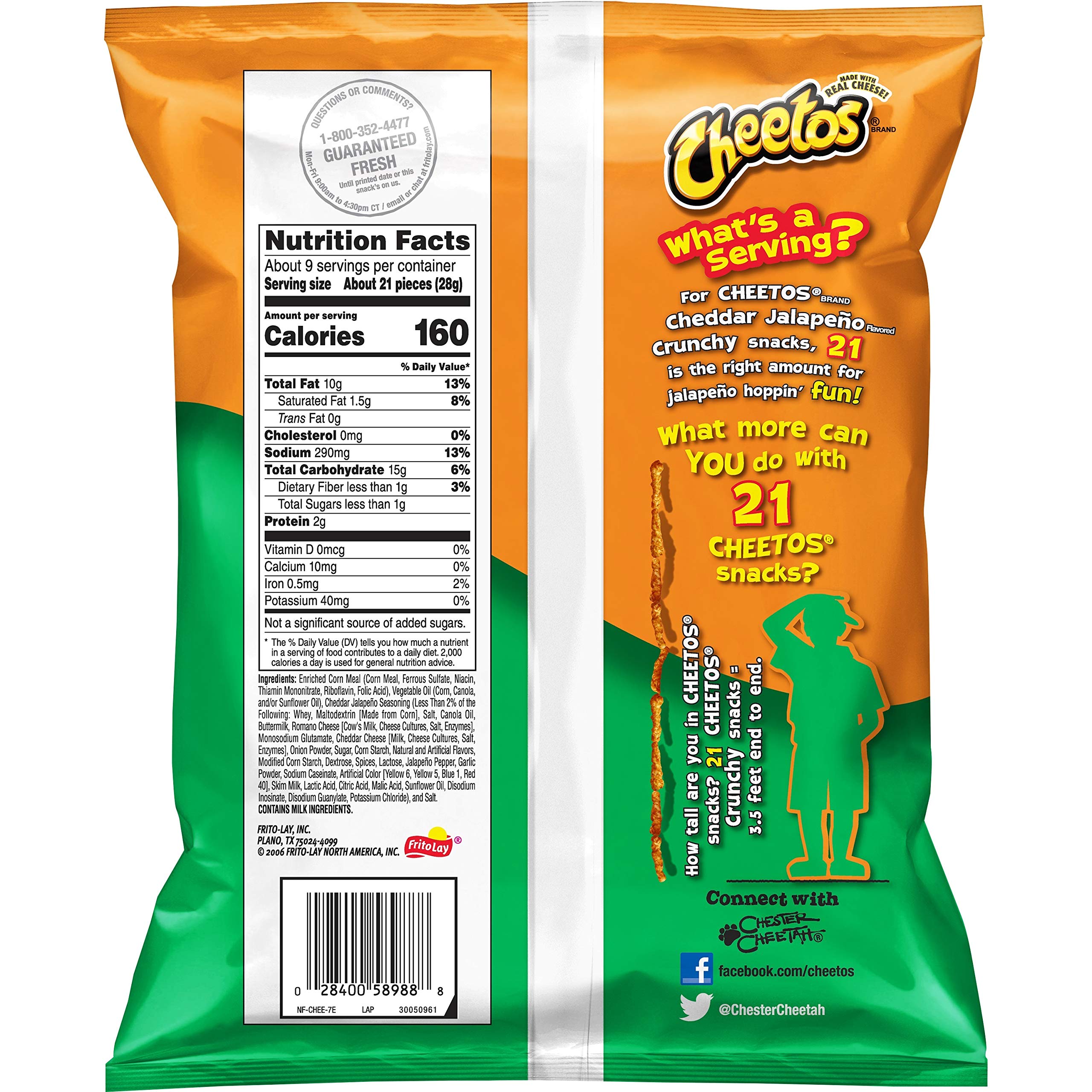 Crunchy Cheddar Jalapeño Cheese Flavored Cheetos Snacks - 8.5 Oz Pack | Spicy & Cheesy Corn Puffs for Parties, Movie Nights & On-the-Go Snacking