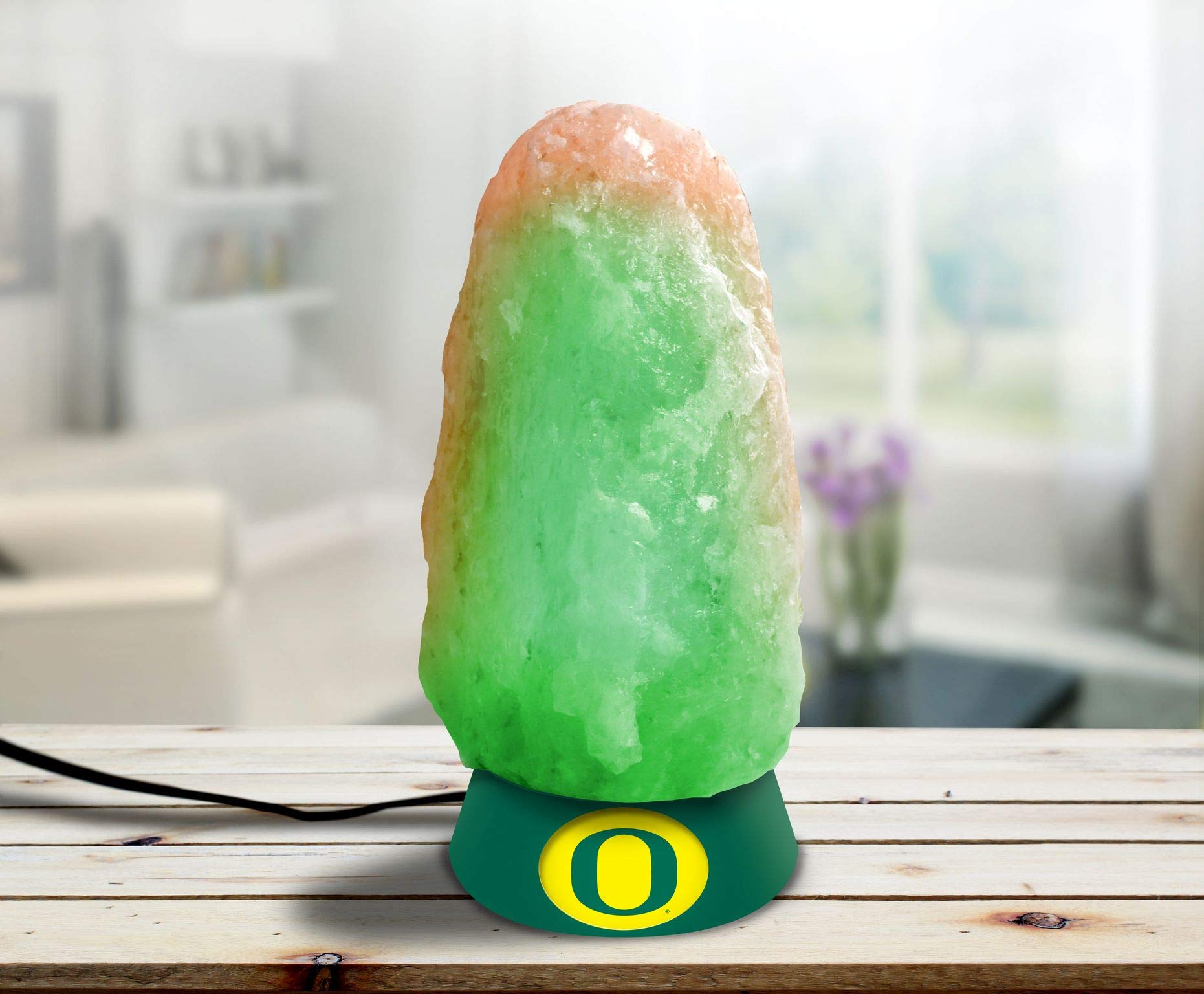 Oregon Ducks Himalayan Salt Lamp - NCAA College Football Team Decor, Natural Rock Salt Night Light for Bedroom, Living Room, Office & Yoga Studio - Perfect Gift for Sports Fans & Home Relaxation