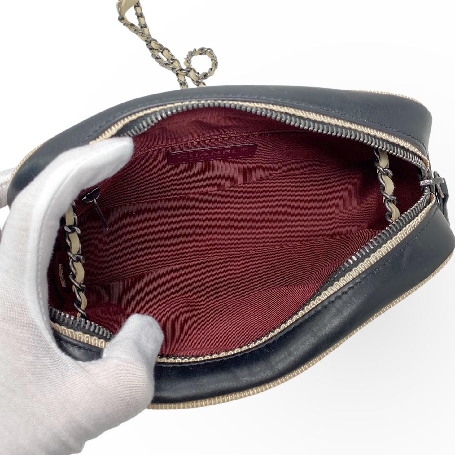 Chanel Beige Calfskin Small Ballerina Camera Crossbody Bag - Perfect for Date Night & Evening Events