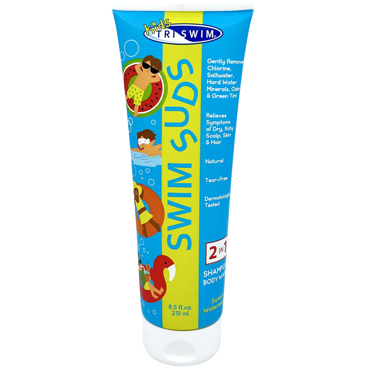 8.5oz Kids Natural Tear-Free Shampoo & Body Wash - Gentle Baby Bath for Sensitive Skin | Safe for Swimming, Pool Days & Beach Fun