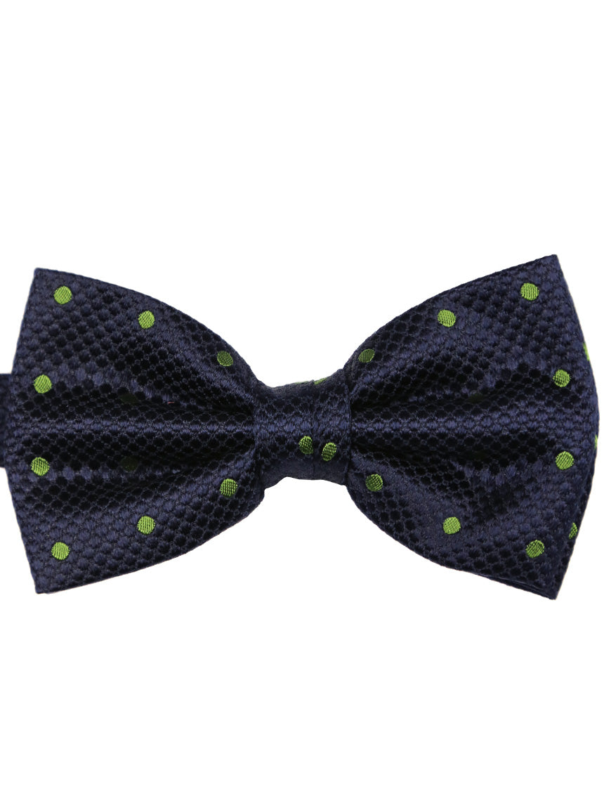 DÉCLIC Classic Spot Bow Tie for Men - Navy & Green Pre-Tied Necktie - Perfect for Weddings, Parties & Formal Events