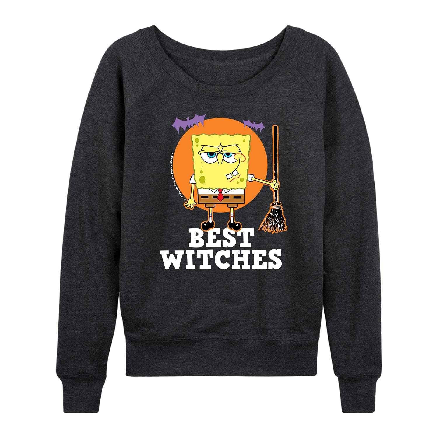 HYBRID APPAREL SpongeBob SquarePants Best Witches Women's Lightweight French Terry Pullover Hoodie - Soft Casual Sweatshirt for Halloween Costume, Cosplay & Cartoon Lovers