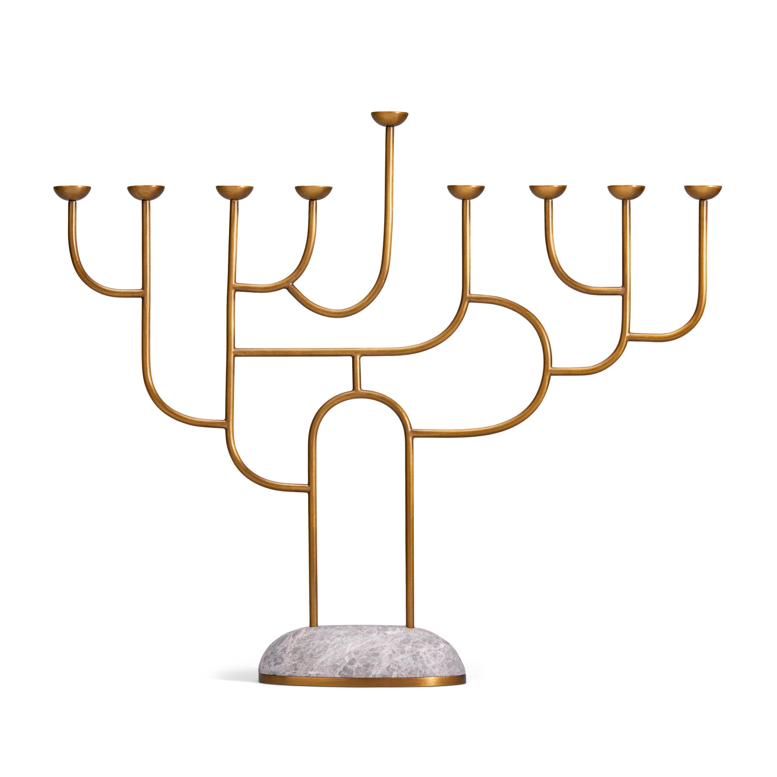 Rova Menorah - Elegant Hanukkah Candle Holder for Jewish Holiday Decor & Home Celebration